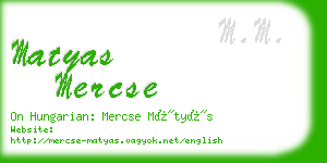 matyas mercse business card